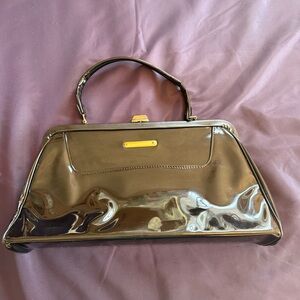 Elegant Vintage Black Patent Handbag‎